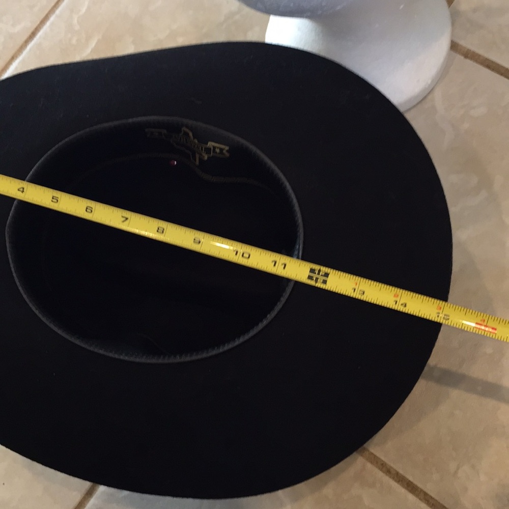 Black Texas hat Western style hat wool made in USA - Picture 4 of 9